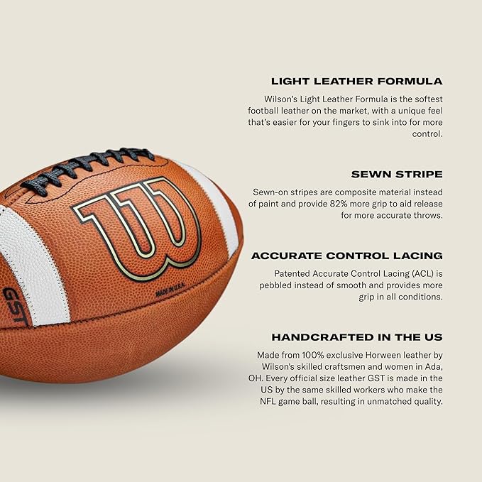 GST Leather Game Football - Image 6